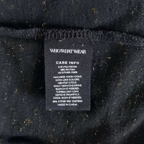 Who What Wear Black t-shirt with gold flecks - Picture 6 of 6